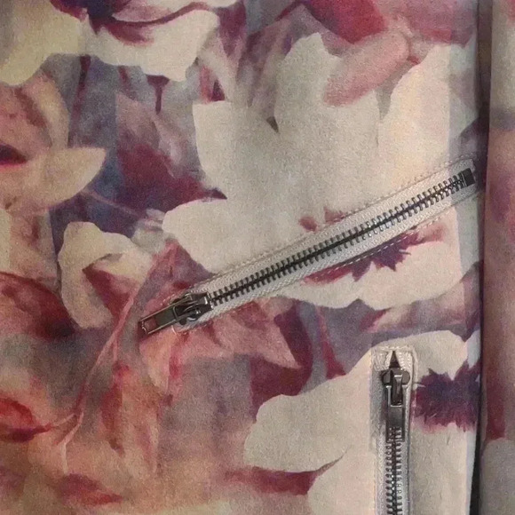 Anthropologie Solitaire faux suede autumn print zip jacket women's medium‎ - Picture 2 of 4